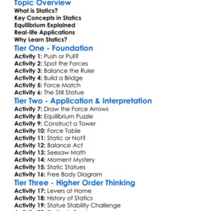 Statics Worksheet Activity Booklet