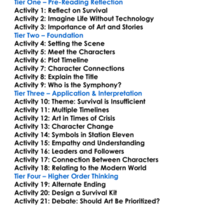 Station Eleven Emily St John Mandel Worksheet Activity Booklet