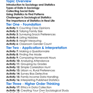 Statistics In Sociology Worksheet Activity Booklet