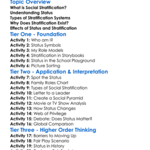 Status And Social Stratification Worksheet Activity Booklet