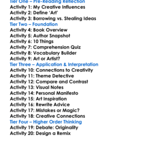 Steal Like An Artist Austin Kleon Worksheet Activity Booklet