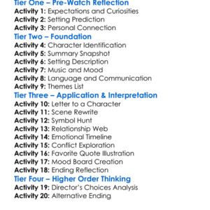 Stealing Beauty 1996 Worksheet Activity Booklet