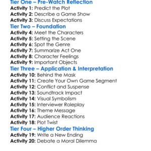 Stealing The Show 2021 Worksheet Activity Booklet