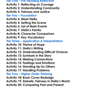 Stella By Starlight Sharon M Draper Worksheet Activity Booklet