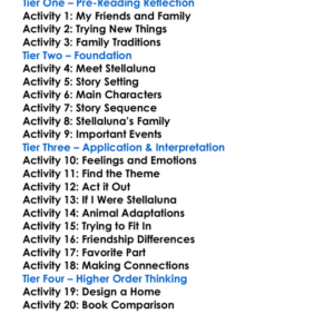 Stellaluna Janell Cannon Worksheet Activity Booklet
