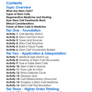 Stem Cells And Regenerative Medicine Worksheet Activity Booklet