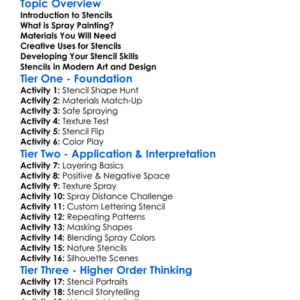 Stencil And Spray Techniques Worksheet Activity Booklet