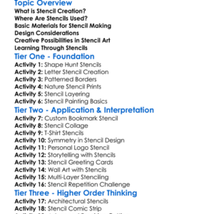 Stencil Creation Worksheet Activity Booklet