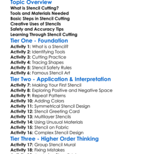 Stencil Cutting Worksheet Activity Booklet