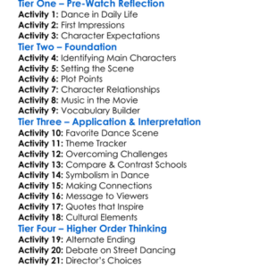 Step Up 2 The Streets 2008 Worksheet Activity Booklet