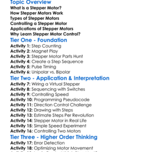 Stepper Motor Control Worksheet Activity Booklet