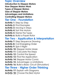 Stepper Motors Worksheet Activity Booklet