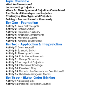Stereotypes And Prejudice Worksheet Activity Booklet