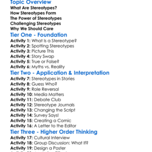 Stereotypes And Their Effects Worksheet Activity Booklet