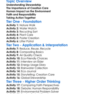 Stewardship And Creation Care Worksheet Activity Booklet