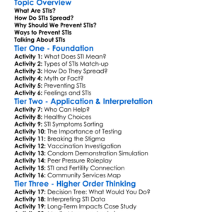 Sti Awareness And Prevention Worksheet Activity Booklet