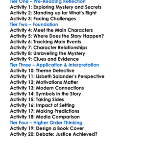 Stieg Larsson Novels Worksheet Activity Booklet