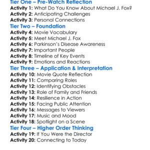 Still A Michael J Fox Movie 2023 Worksheet Activity Booklet
