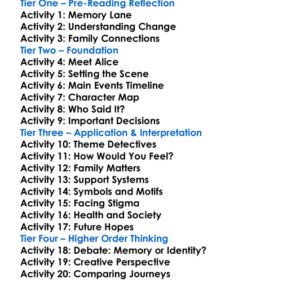 Still Alice Lisa Genova Worksheet Activity Booklet