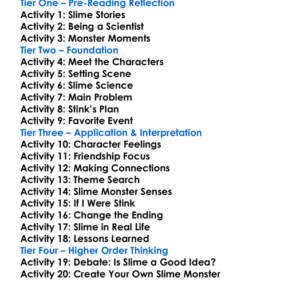 Stink Attack Of The Slime Monster Worksheet Activity Booklet