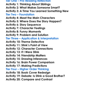 Stink Baby Brain Worksheet Activity Booklet