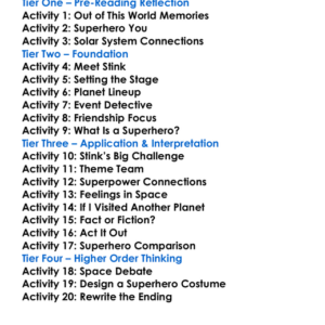 Stink Solar System Superhero Worksheet Activity Booklet