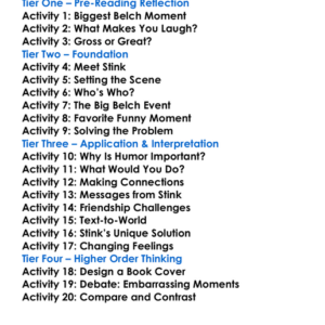 Stink The Big Bad Belch Worksheet Activity Booklet