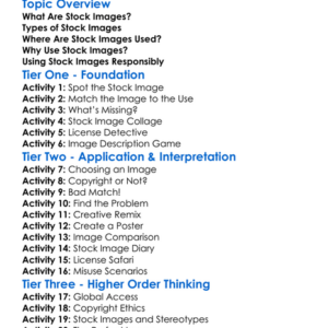 Stock Images And Their Use Worksheet Activity Booklet
