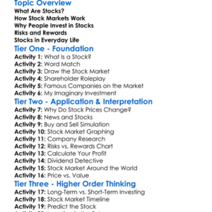 Stocks And How They Work Worksheet Activity Booklet
