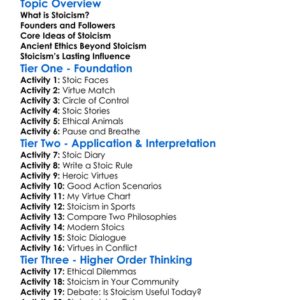 Stoicism And Ancient Ethics Worksheet Activity Booklet