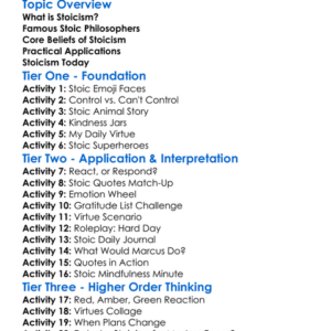 Stoicism Worksheet Activity Booklet