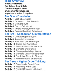 Stomata And Gas Exchange Worksheet Activity Booklet