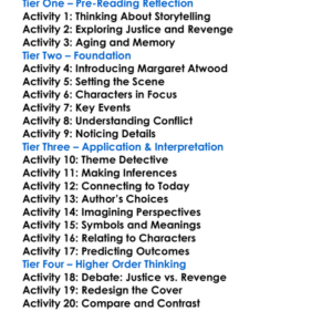 Stone Mattress Margaret Atwood Worksheet Activity Booklet