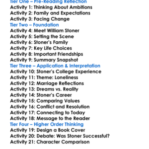 Stoner John Williams Worksheet Activity Booklet