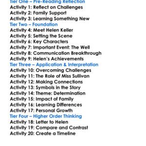 Story Of My Life Helen Keller Worksheet Activity Booklet