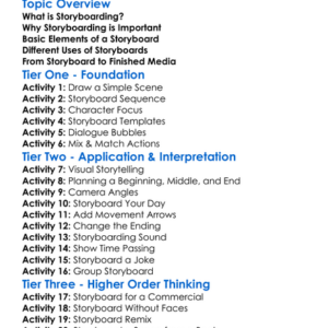 Storyboarding For Media Worksheet Activity Booklet