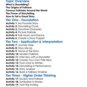 Storytelling And Folklore Worksheet Activity Booklet