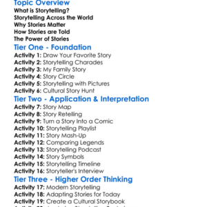 Storytelling In Culture Worksheet Activity Booklet