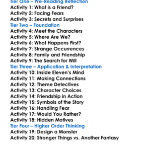 Stranger Things Series Worksheet Activity Booklet