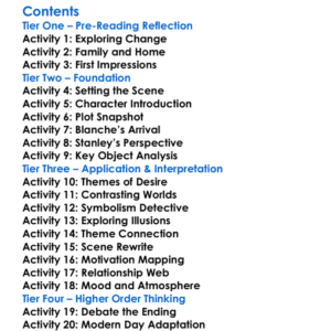 Streetcar Named Desire Tennessee Williams Worksheet Activity Booklet