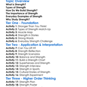 Strength Worksheet Activity Booklet