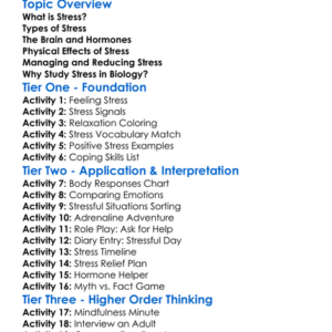 Stress And Human Biology Worksheet Activity Booklet
