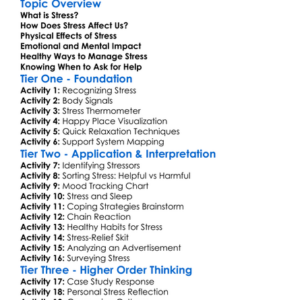 Stress And Its Effects On The Body Worksheet Activity Booklet