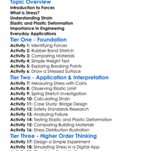 Stress And Strain Worksheet Activity Booklet