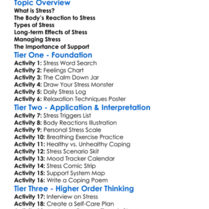 Stress And The Human Body Worksheet Activity Booklet