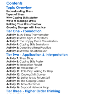 Stress Management And Coping Skills Worksheet Activity Booklet