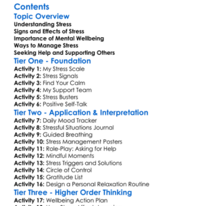 Stress Management And Mental Wellbeing Worksheet Activity Booklet