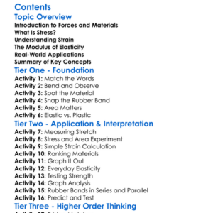 Stress Strain And Modulus Of Elasticity Worksheet Activity Booklet