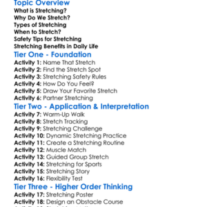 Stretching Exercises Worksheet Activity Booklet