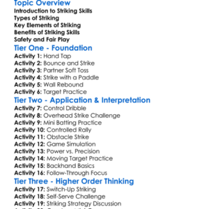 Striking Skills Worksheet Activity Booklet